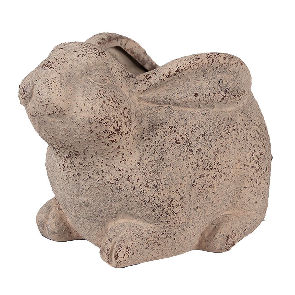 Béžový antik dokorační květináč králík Rabbi - 17*12*12 cm