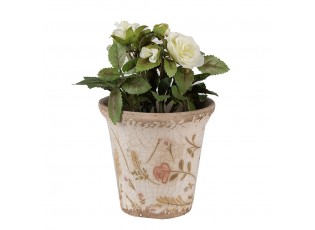 Keramický obal na květináč s kvítky Floral Cartoon S - Ø 9*8 cm
