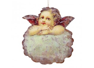 Vánoční kovová dekorace anděl Angel Vintage - 14*16 cm