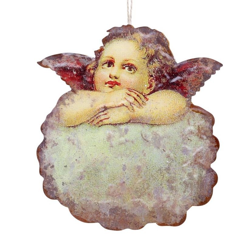 Vánoční kovová dekorace anděl Angel Vintage - 14*16 cm