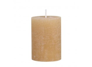 Medová široká svíčka Rustic pillar honey - Ø 7*10cm/ 40h