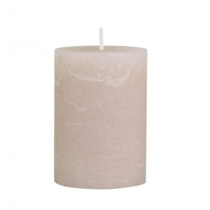 Růžová široká svíčka Rustic pillar rose - Ø 7*10cm/ 40h