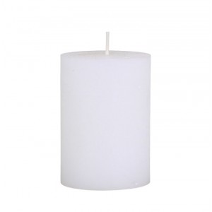 Bílá široká svíčka Rustic pillar white - Ø 7*10cm/ 40h