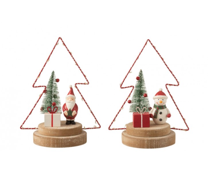 Set 2ks dekorace Santa ve svítícím led stromku -  16*10*21 cm