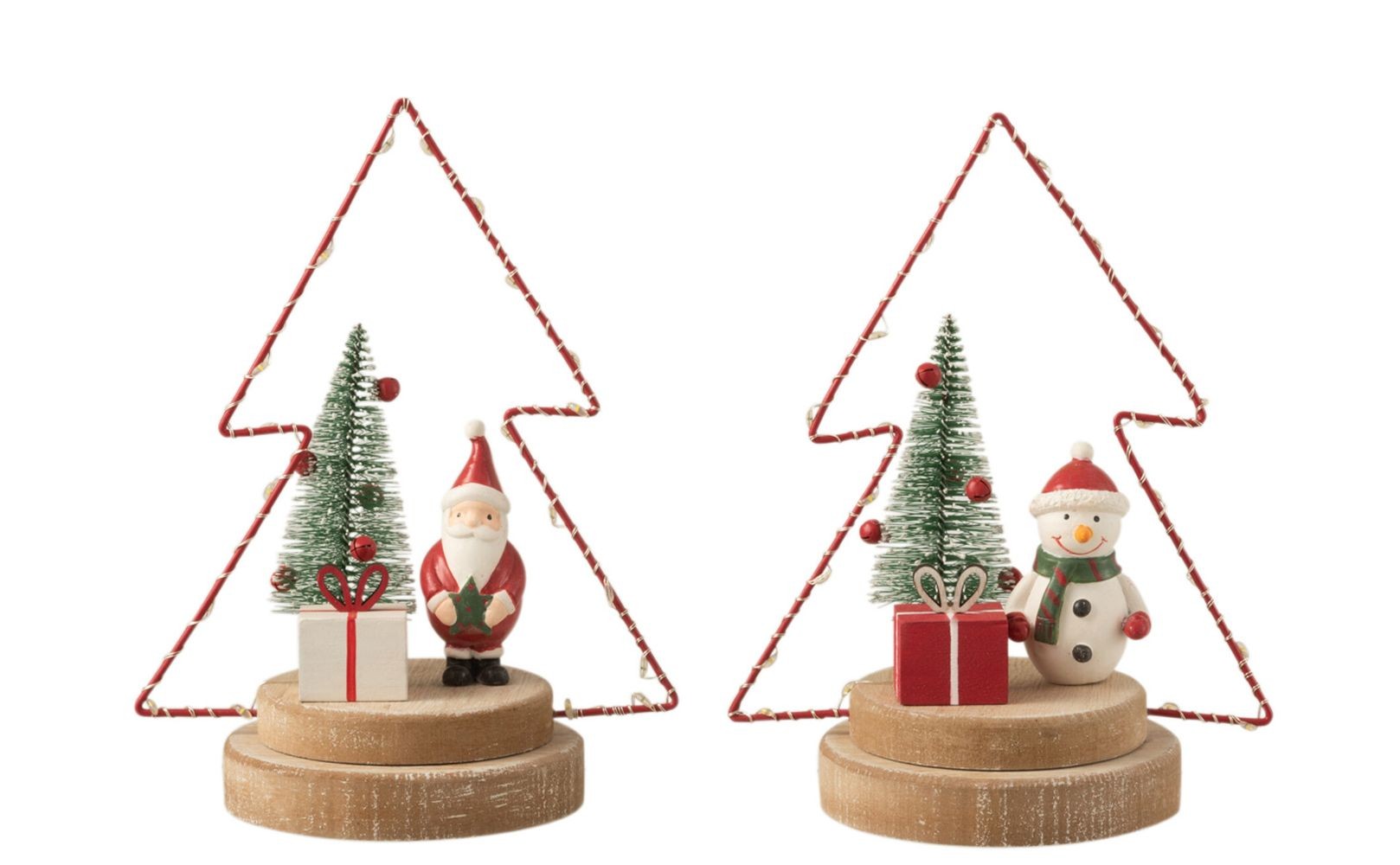 Set 2ks dekorace Santa ve svítícím led stromku - 16*10*21 cm