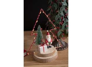 Set 2ks dekorace Santa ve svítícím led stromku - 16*10*21 cm
