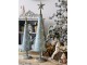 Zinkový antik dekorační vánoční stromeček s hvězdou - Ø 15*64 cm
