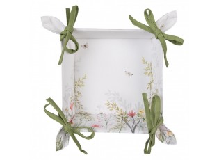 Bavlněný košík na pečivo s lučními květy Wildflower Fields - 35*35*8 cm