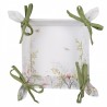 Bavlněný košík na pečivo s lučními květy Wildflower Fields - 35*35*8 cm Barva: bílá, multiMateriál: 100% bavlna