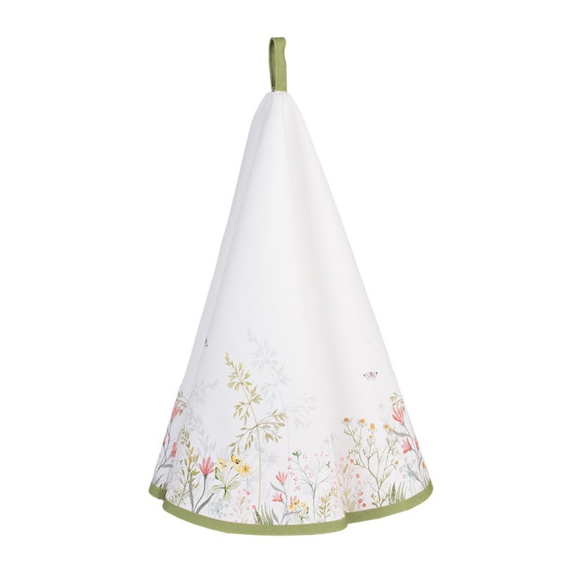 Bavlněná kulatá utěrka s lučními květy Wildflower Fields - Ø 80 cm