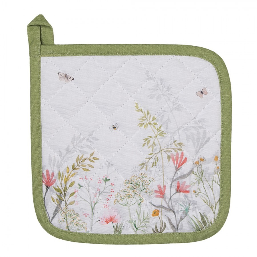 Bavlněná chňapka - podložka s lučními květy Wildflower Fields - 20*20 cm Clayre & Eef