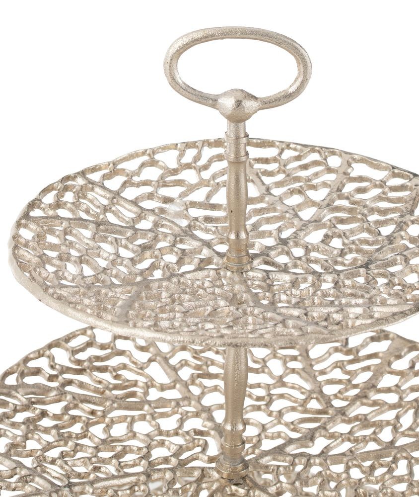 Champagne dekorační 3-patrový etažér Coral Cake - Ø 45*60 cm