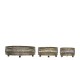 Set 3ks mosazný antik kovový svícen Lace - Ø 8*5/ Ø 10*5/ Ø 15*5 cm
