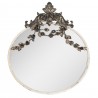 Béžové antik nástěnné zrcadlo s květy Villié - 51*4*57 cm Barva: Béžová antikMateriál: Kov/skloHmotnost: 2,8 kg