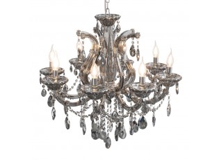 Velký stříbrný křišťálový lustr Marshal - Ø 70x60/185 cm E14/max 8x40W
