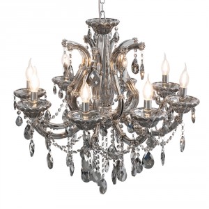 Velký stříbrný křišťálový lustr Marshal - Ø 70x60/185 cm E14/max 8x40W