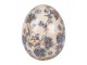 Dekorace keramické vajíčko s modrými květy Blusia M - Ø 11*14 cm