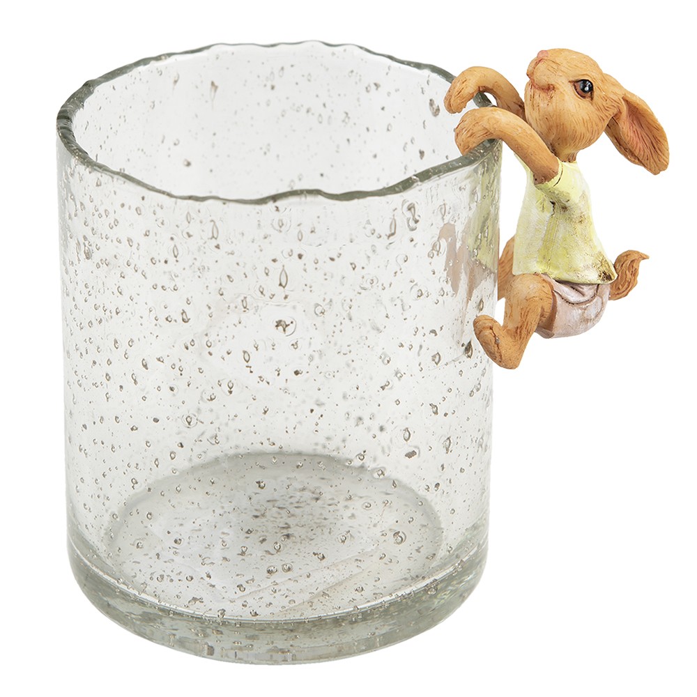 Dekorace závěsný králíček na skleničku - 5*5*9 cm
