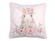 Růžový bavlněný povlak na polštář s králíčkem Floral Easter Bunny - 40*40 cm