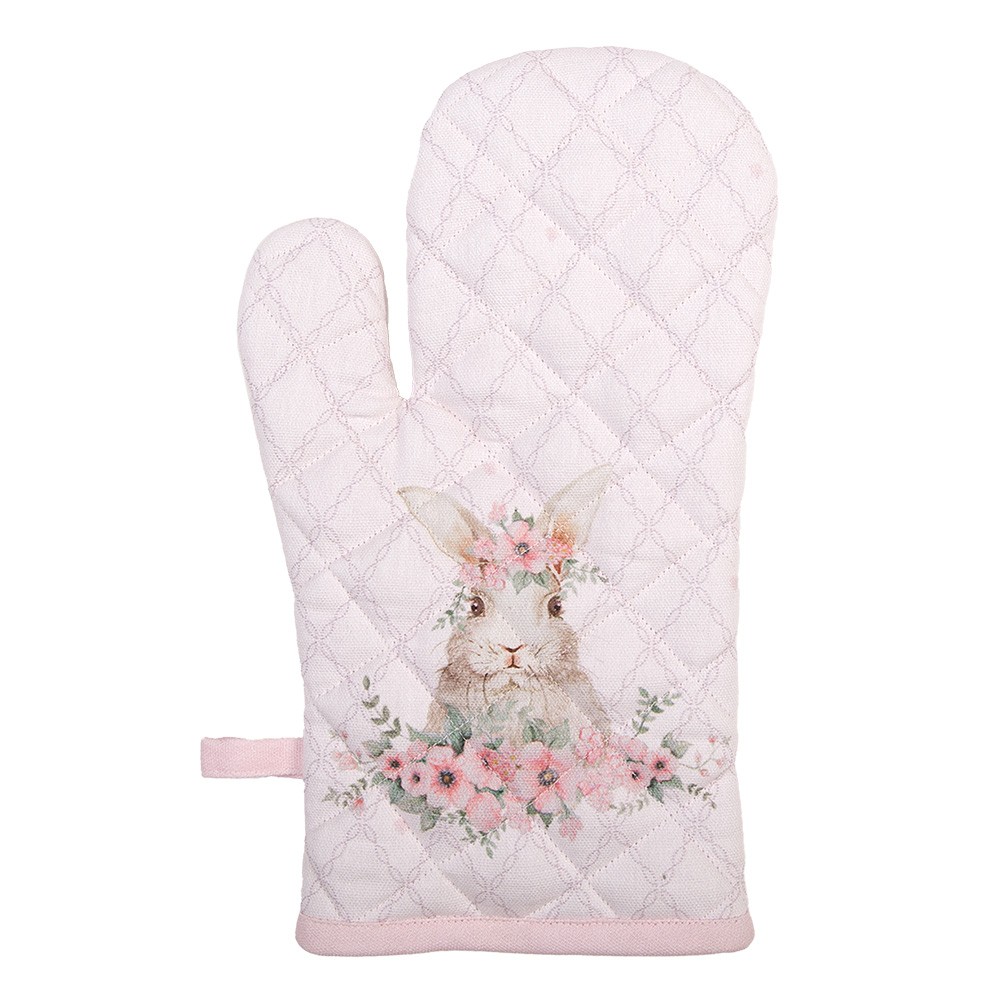 Bavlněná chňapka - rukavice s králíčkem Floral Easter Bunny - 18*30 cm Clayre & Eef