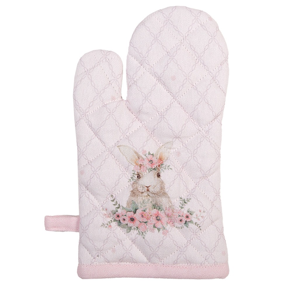 Bavlněná dětská chňapka - rukavice s králíčkem Floral Easter Bunny - 12*21 cm Clayre & Eef