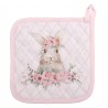 Bavlněná chňapka - podložka s králíčkem Floral Easter Bunny - 20*20 cmBarva: pastelově růžová, béžová, hnědá, zelenáMateriál: 100% bavlnaHmotnost: 0,04 kg