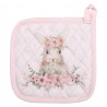 Bavlněná dětská chňapka - podložka s králíčkem Floral Easter Bunny - 16*16 cmBarva: pastelově růžová, béžová, hnědá, zelenáMateriál: 100% bavlnaHmotnost: 0,03 kg