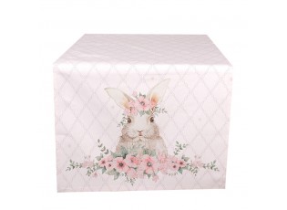 Růžový bavlněný běhoun s králíčkem Floral Easter Bunny - 50*140 cm