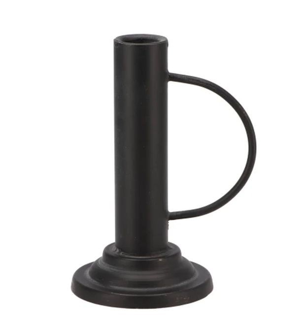 Černý antik kovový svícen na úzkou svíčku Ariana black - 9*11*15 cm