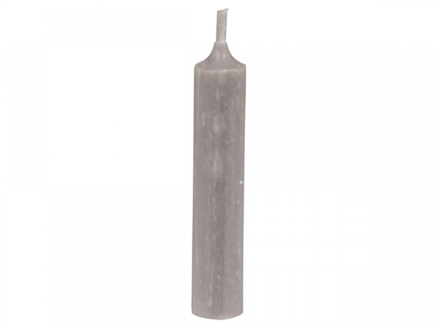 Šedá lněná úzká krátká svíčka Short dinner linen - Ø 2 *11cm / 4.5h