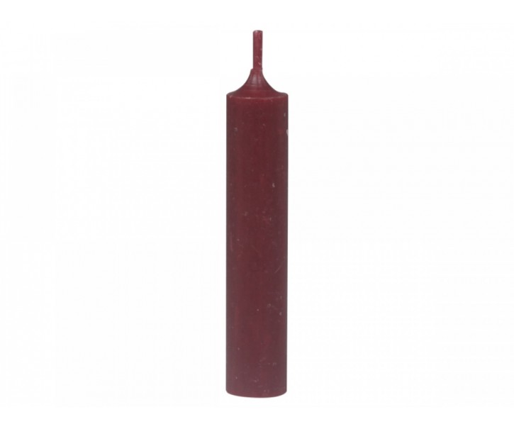 Červená úzká krátká svíčka Short dinner red - Ø 2 *11cm / 4.5h