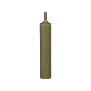 Zelená olivová úzká krátká svíčka Short dinner olive - Ø 2 *11cm / 4.5h