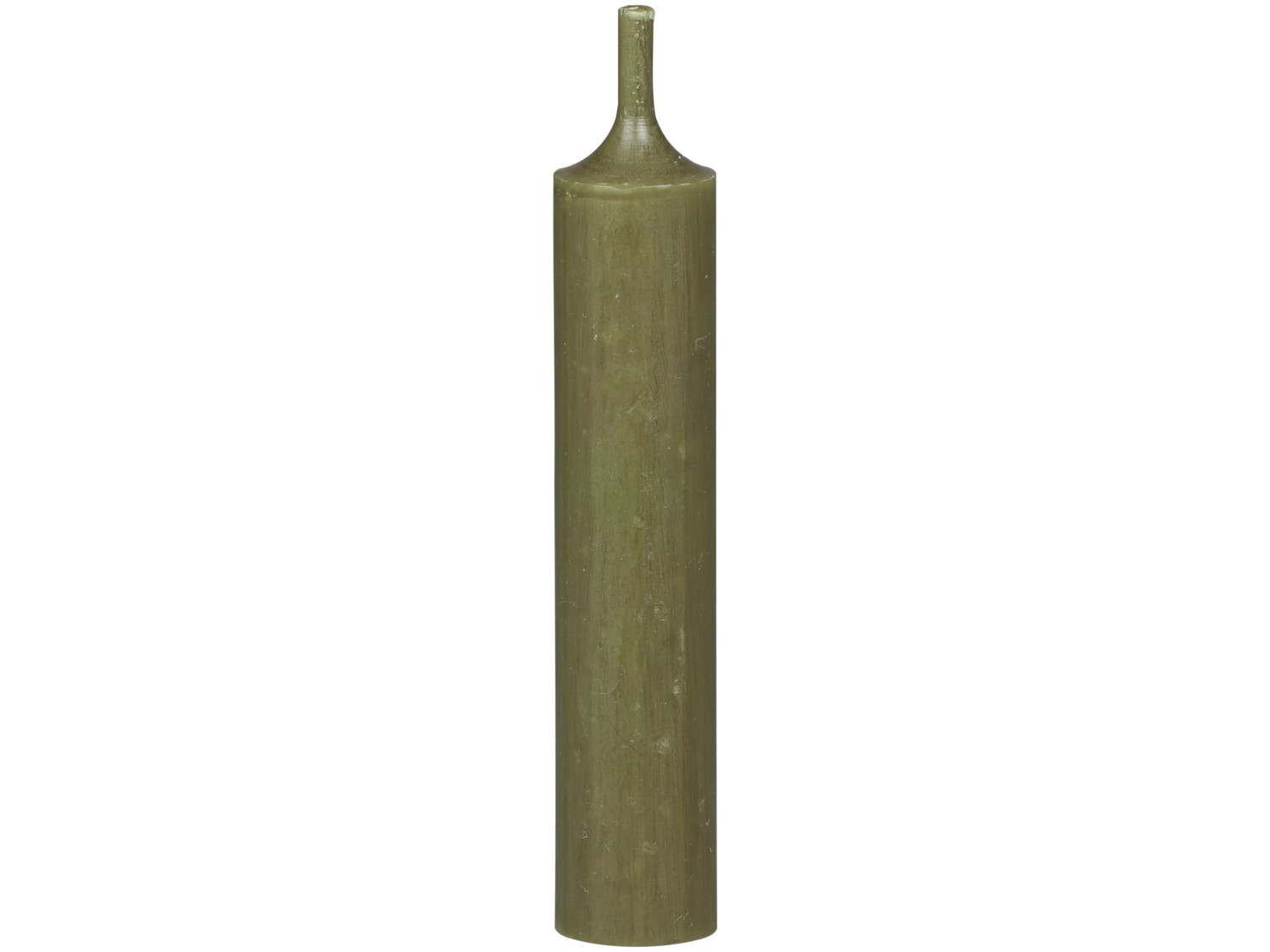 Levně Zelená olivová úzká krátká svíčka Short dinner olive - Ø 2 *11cm / 4.5h 70085417 (70854-17)