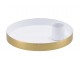 Bílo - zlatý kovový svícen Marrakech white - Ø 12*3 cm
