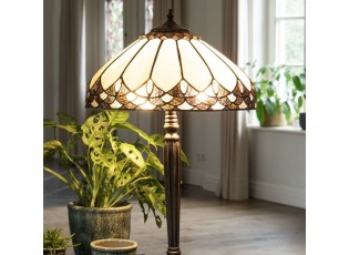 Béžová stojací Tiffany lampa Franciette  - Ø 50*157 cm E27/max 2*60W