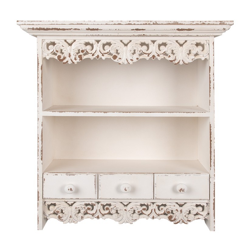 Béžová nástěnná dřevěná skříňka s ornamenty Gilli - 56*23*58 cm Clayre & Eef