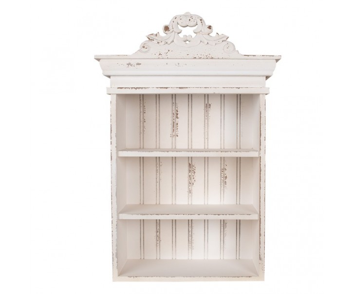 Béžová nástěnná dřevěná skříňka s ornamentem Jinna - 51*20*77 cm