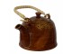 Hnědožlutá porcelánová konvička na čaj - 14*12*12 cm / 0,75L