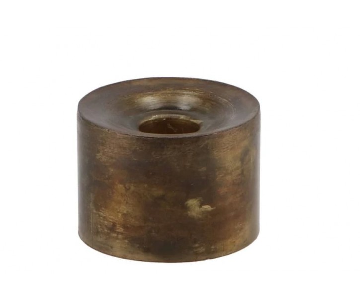 Mosazný antik kovový svícen Debra - Ø 6*5 cm