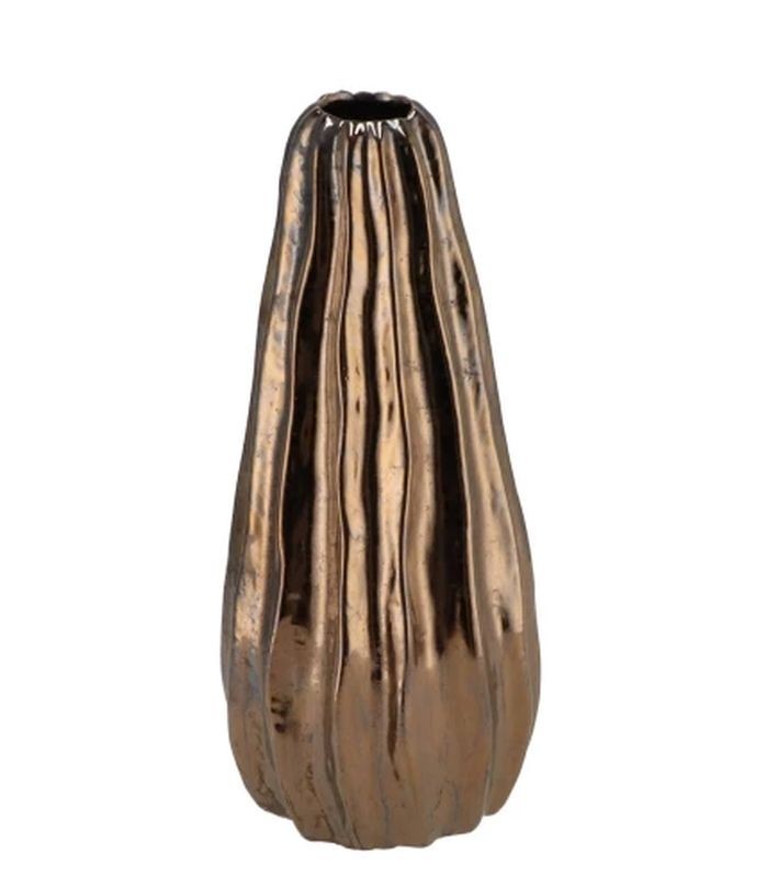 Bronzová antik metalická keramická váza Vawy stone - 13*30 cm daan kromhout