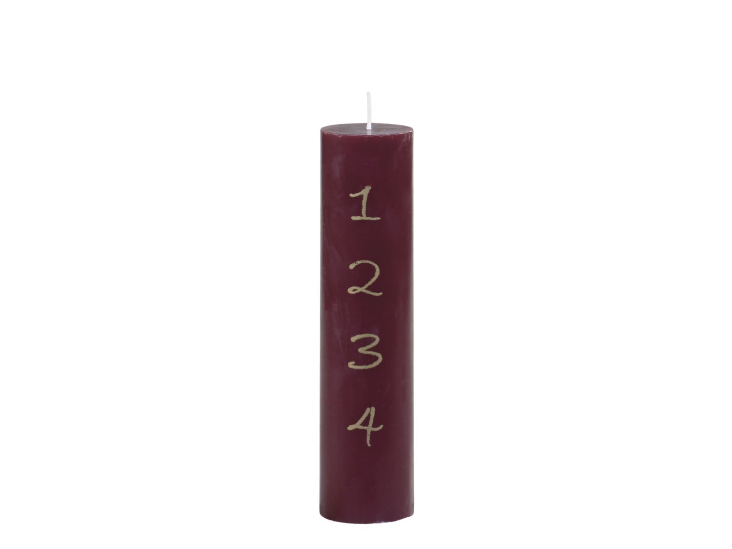 Červená adventní svíčka s čísly 1- 4 Advent Candle - Ø 5*20cm / 48h Chic Antique