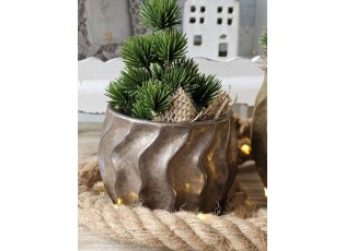 Bronzový antik keramický obal na květináč Karbala - 13*11cm