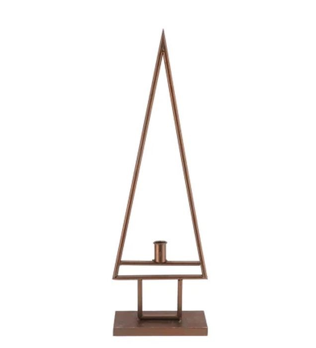 Bronzový antik kovový svícen ve tvaru stromu Dhaka brons - 21*8*59 cm