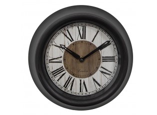 Hnědo-černé nástěnné hodiny London - Ø 23*5 cm / 1*AA