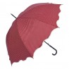 Červený deštník pro dospělé s puntíky a vlnitým okrajem - Ø 98 cm Barva: červenáMateriál: PolyesterHmotnost: 0,333 kg