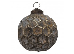 Měděná antik skleněná ozdoba Hexagon coppen S - Ø 7*7 cm
