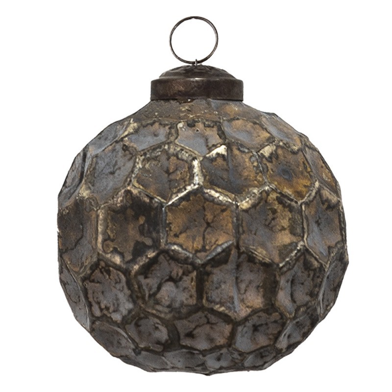 Měděná antik skleněná ozdoba Hexagon coppen S - Ø 7*7 cm