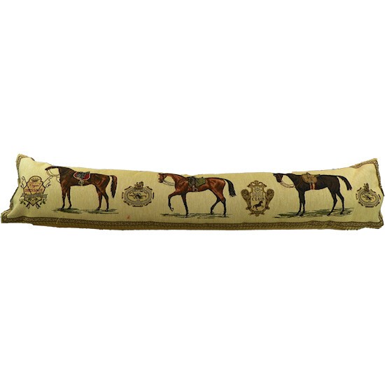 Béžový gobelinový dlouhý polštář s koňmi Horses - 90*15*20cm