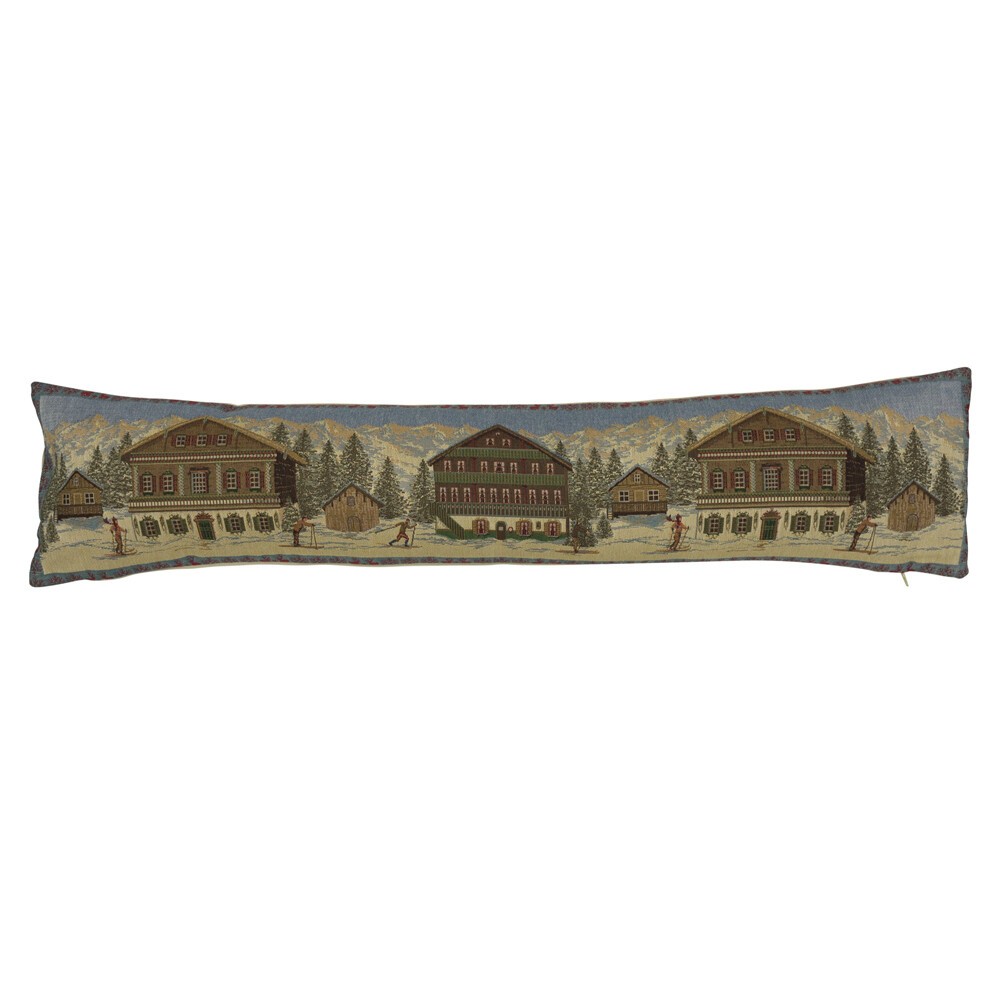 Béžový gobelinový dlouhý polštář horská chata Chalet - 90*15*20cm Mars & More