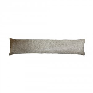 Šedý kožený dlouhý polštář z hovězí kůže Cow grey - 90*20*10cm